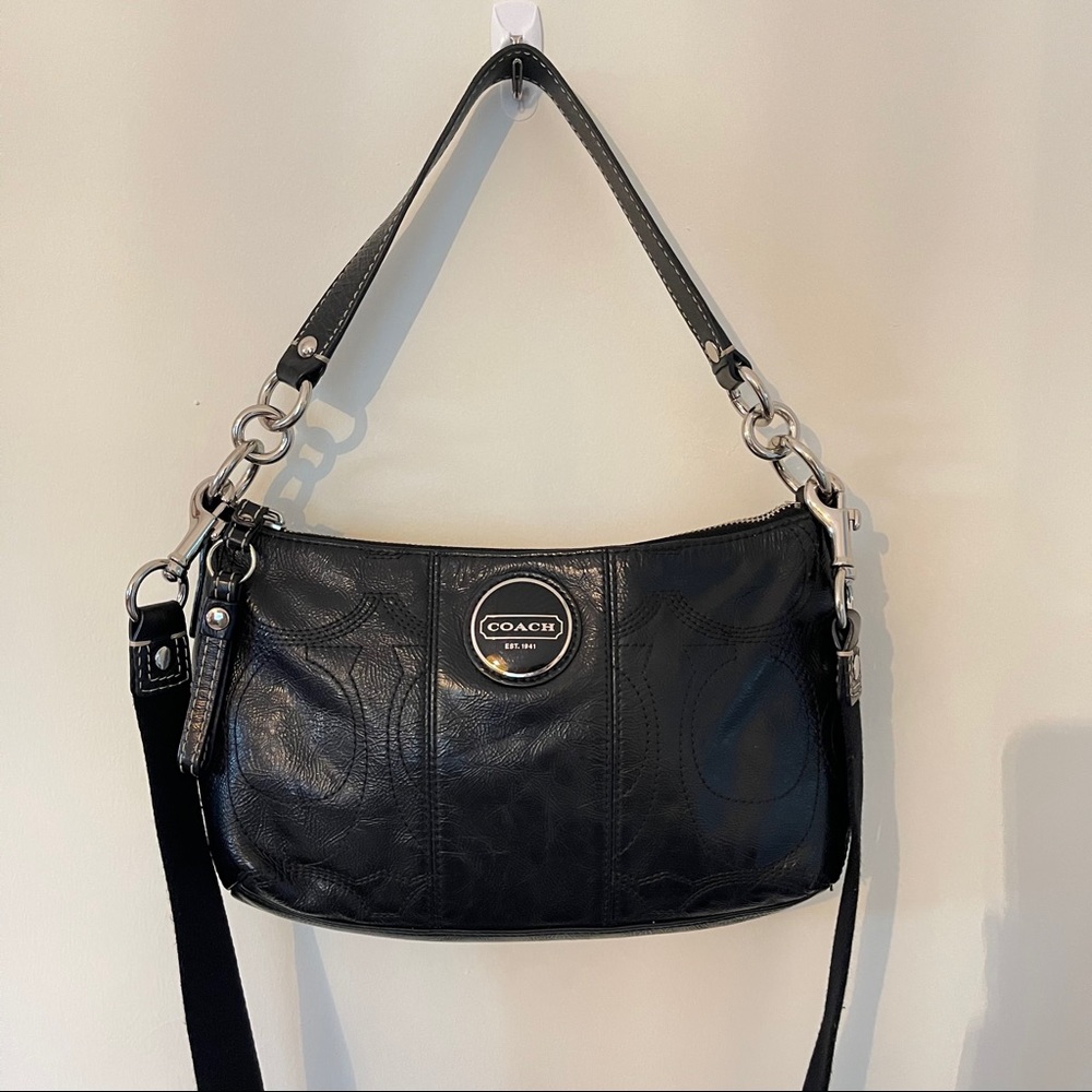 Authentic Coach black Patent Leather Shoulder Bag